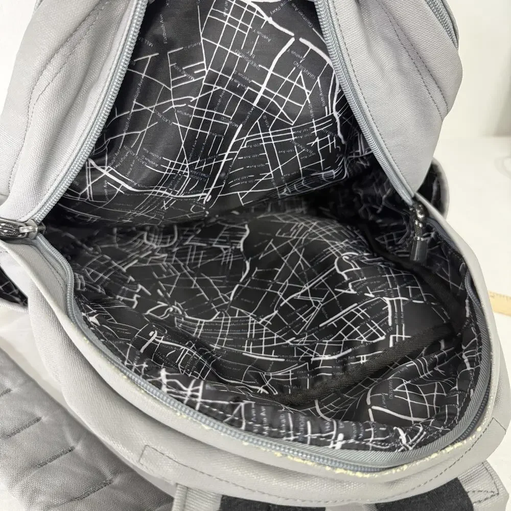 STATE Bags Backpack Frost Gray One Size Map Lining Laptop Sleeve Padded Straps